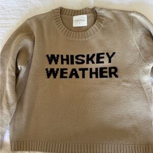 Tan Sweater with 'Whiskey Weather' Text